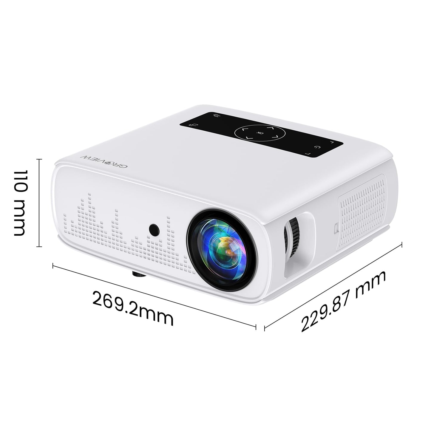 Groview 1080P WiFi Bluetooth Projector, 300'' Screen