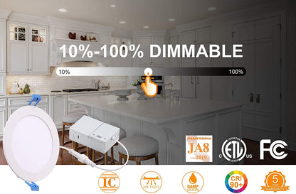 6 Pack CLOUDY BAY Dimmable Recessed Lighting
