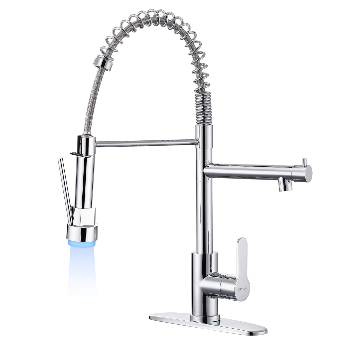 TRYSEA Pull Down Kitchen Faucet with LED Light