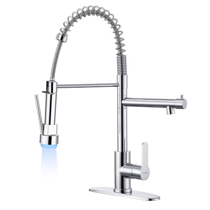 TRYSEA Pull Down Kitchen Faucet with LED Light