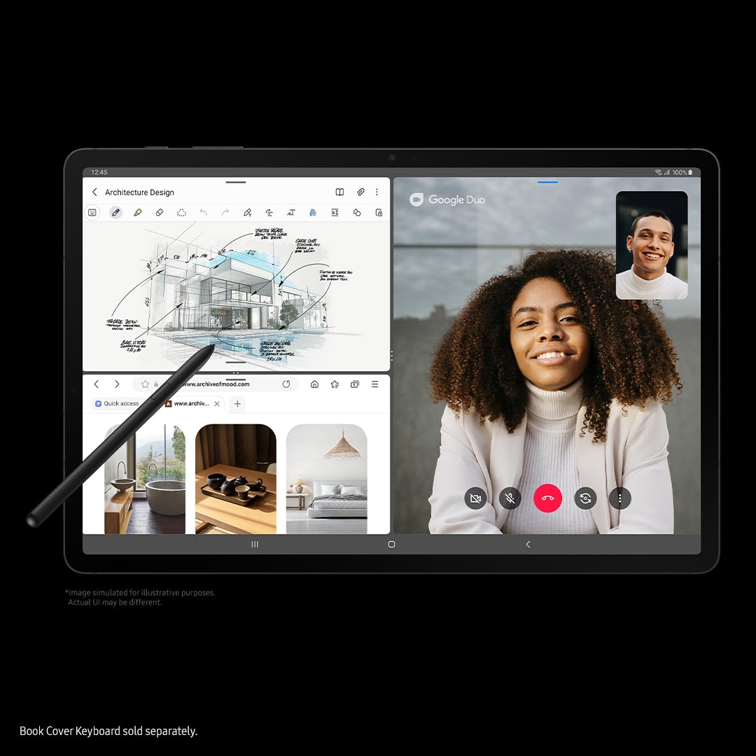 SAMSUNG Galaxy Tab S8+ 12.4” 128GB WiFi 6E Android Tablet, Large AMOLED Screen, S Pen Included, PC Experience, Ultra Wide Camera Records 4K Video, Long Lasting Battery, US Version, 2022, Graphite
