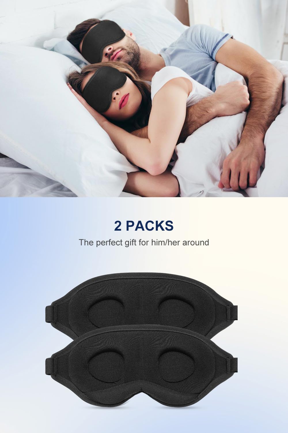 3D Contoured Sleep Mask - Light Blocking Eye Cover