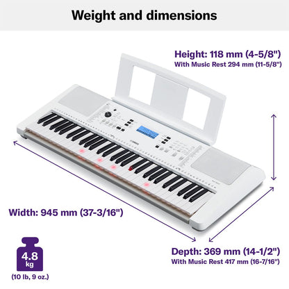 Yamaha EZ300 61-Key Portable Keyboard with Lighted Keys and PA130 Power Adapter
