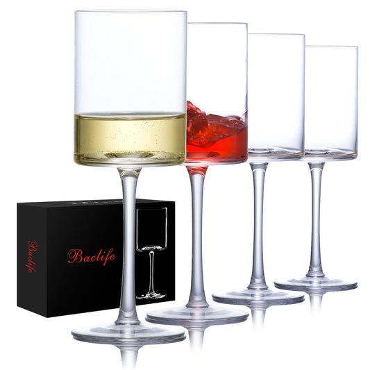 BACLIFE Set of 4 Modern Wine Glasses 15oz