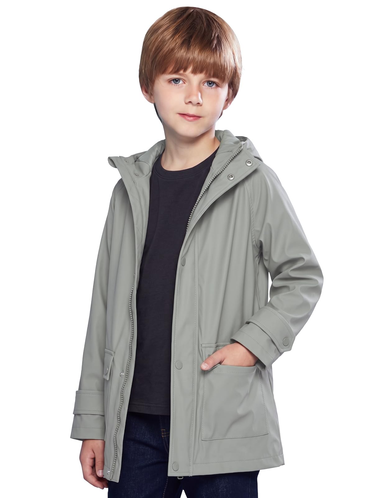 Kids Hooded Waterproof Windproof Rain Jacket