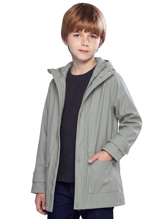 Kids Hooded Waterproof Windproof Rain Jacket