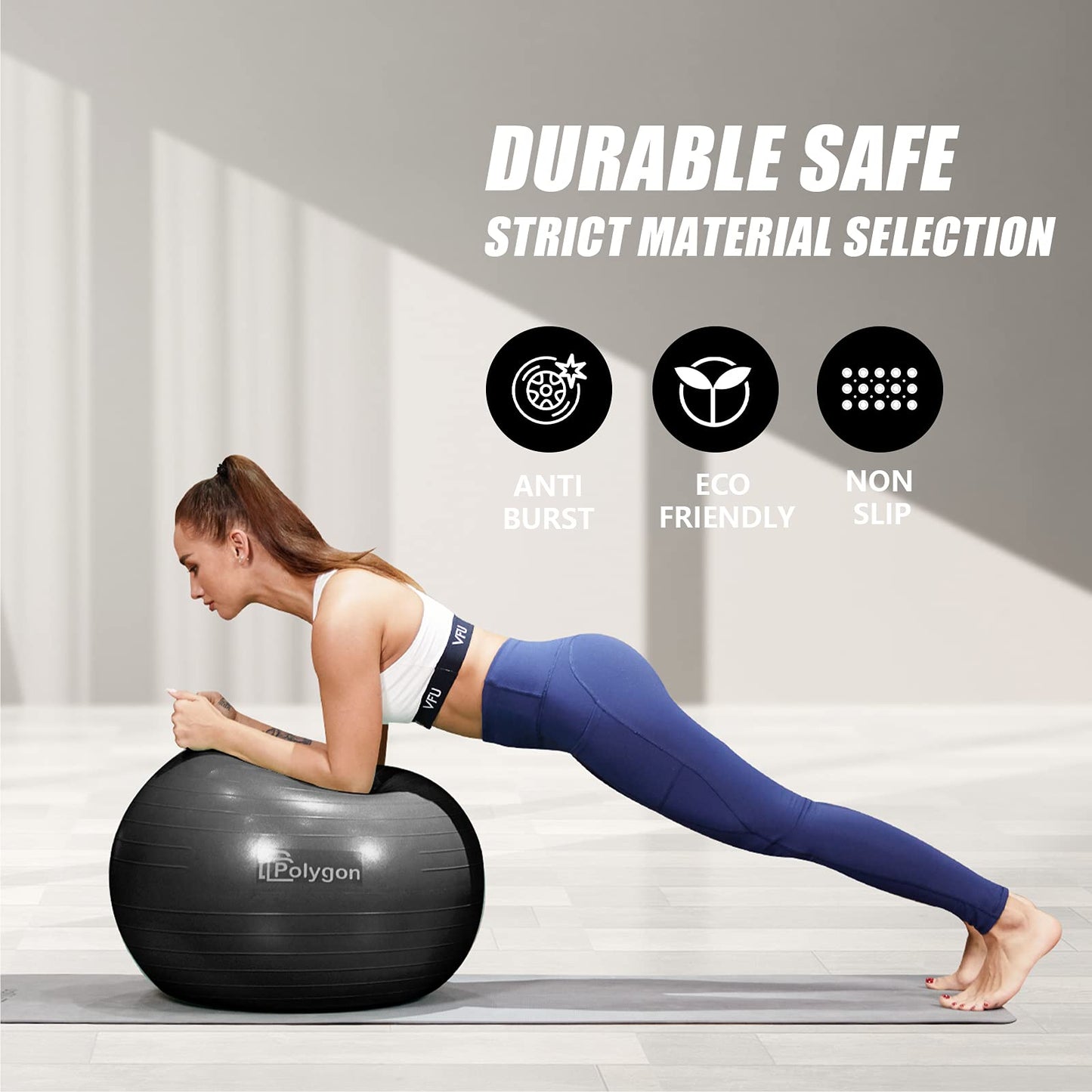 Polygon Anti-Burst Fitness Yoga Ball - 65CM