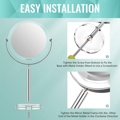 1X/30X Double Sided Makeup Mirror with Tweezer
