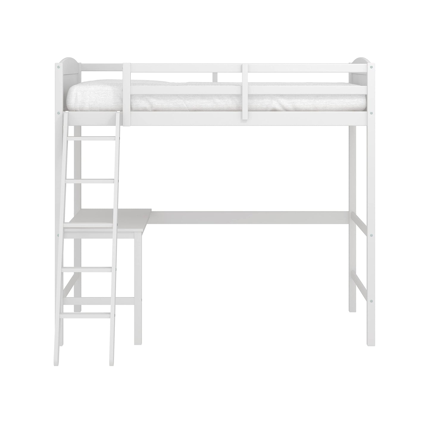 Hillsdale Twin Loft Bed with Desk, White