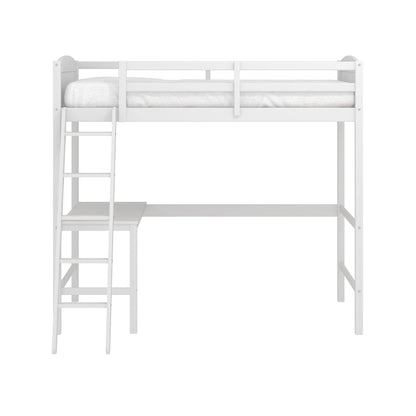 Hillsdale Twin Loft Bed with Desk, White