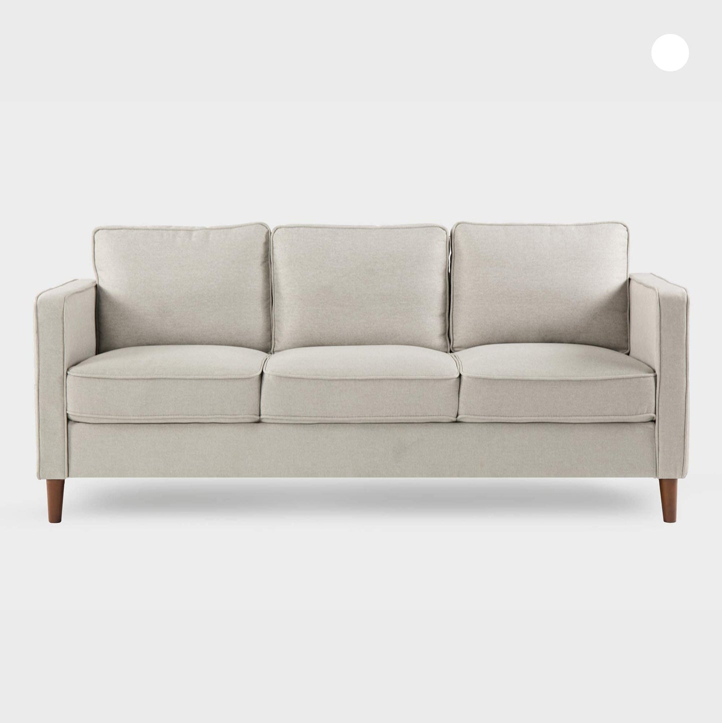 Mellow HANA Modern Linen Fabric Loveseat / Sofa / Couch with Armrest Pockets, Sand Grey, 0