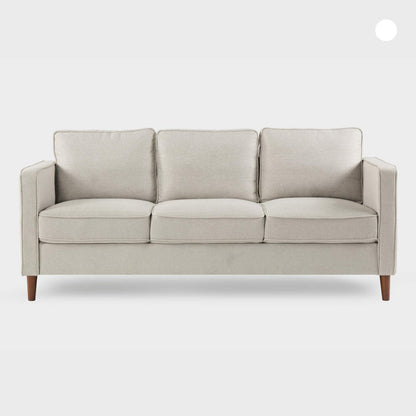 Mellow HANA Modern Linen Fabric Loveseat / Sofa / Couch with Armrest Pockets, Sand Grey, 0