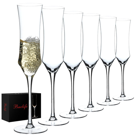 Champagne Flutes Set of 6 by BACLIFE