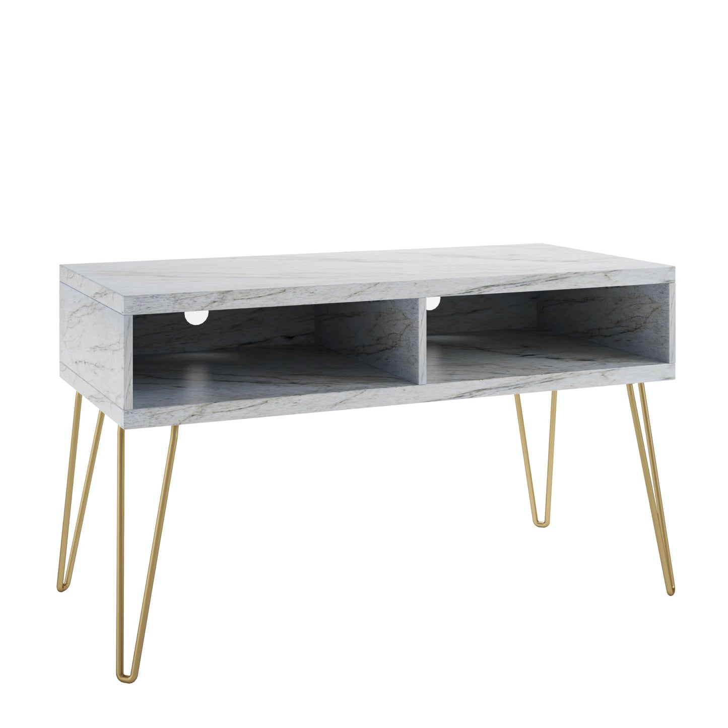 Novogratz Athena TV Stand for TVs up to 42", White Faux Marble