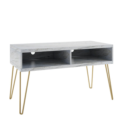 Novogratz Athena TV Stand for TVs up to 42", White Faux Marble