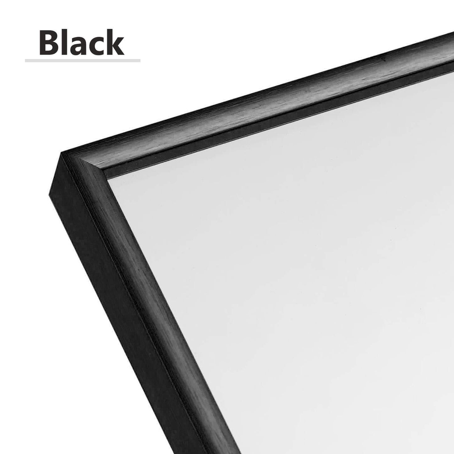 self Full Length Floor Mirror 43"x16" Large Rectangle Wall Mirror Hanging or Leaning Against Wall for Bedroom, Dressing and Wall-Mounted Thin Frame Mirror - Black, 43" x 16" (USAM004)