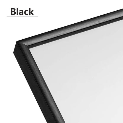 self Full Length Floor Mirror 43"x16" Large Rectangle Wall Mirror Hanging or Leaning Against Wall for Bedroom, Dressing and Wall-Mounted Thin Frame Mirror - Black, 43" x 16" (USAM004)