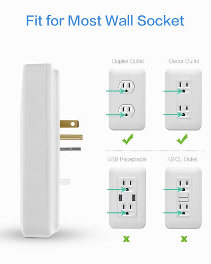 KMC 6-Outlet Surge Protector with 2 USB Ports