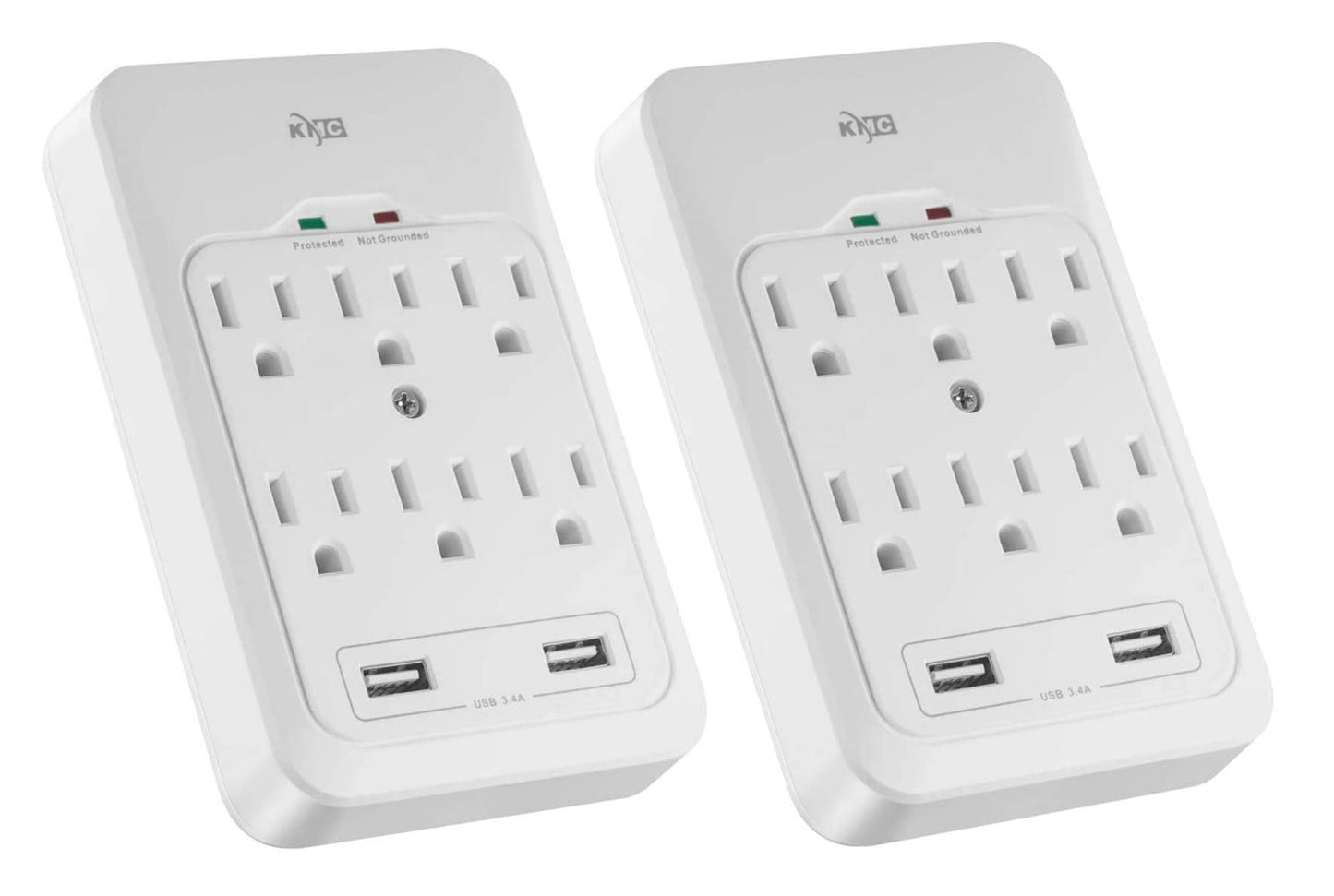 KMC 6-Outlet Surge Protector with USB Ports