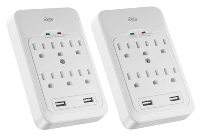KMC 6-Outlet Surge Protector with USB Ports