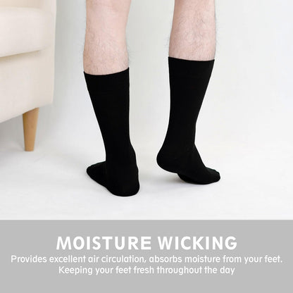 ZAKASA Men's Dress Socks: Mens Calf Socks Classic Dress Socks for Men Moisture Wicking Soft - 6 Pairs