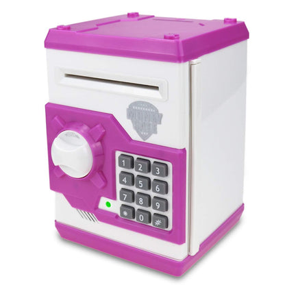 TOPBRY Piggy Bank for kids,Electronic Password Piggy Bank Kids Safe Bank Mini ATM Piggy Bank Toy for 3-14 Year Old Boys and Girls (White Pink)