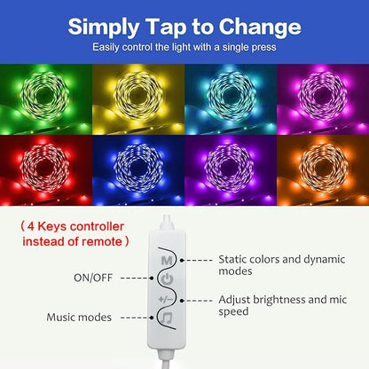 FONEWE 50ft LED Strip Lights for Home Decor