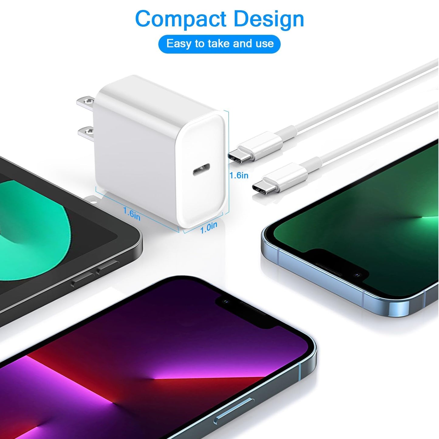 2 Pack Fast Charging iPhone 20W Charger