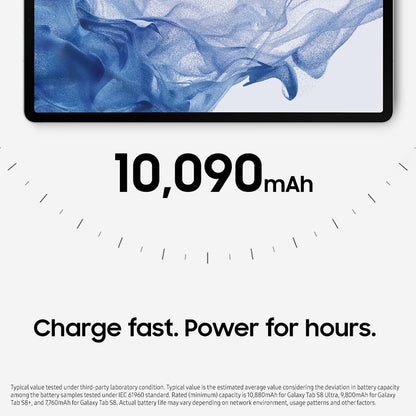 SAMSUNG Galaxy Tab S8+ 12.4” 128GB WiFi 6E Android Tablet, Large AMOLED Screen, S Pen Included, PC Experience, Ultra Wide Camera Records 4K Video, Long Lasting Battery, US Version, 2022, Graphite