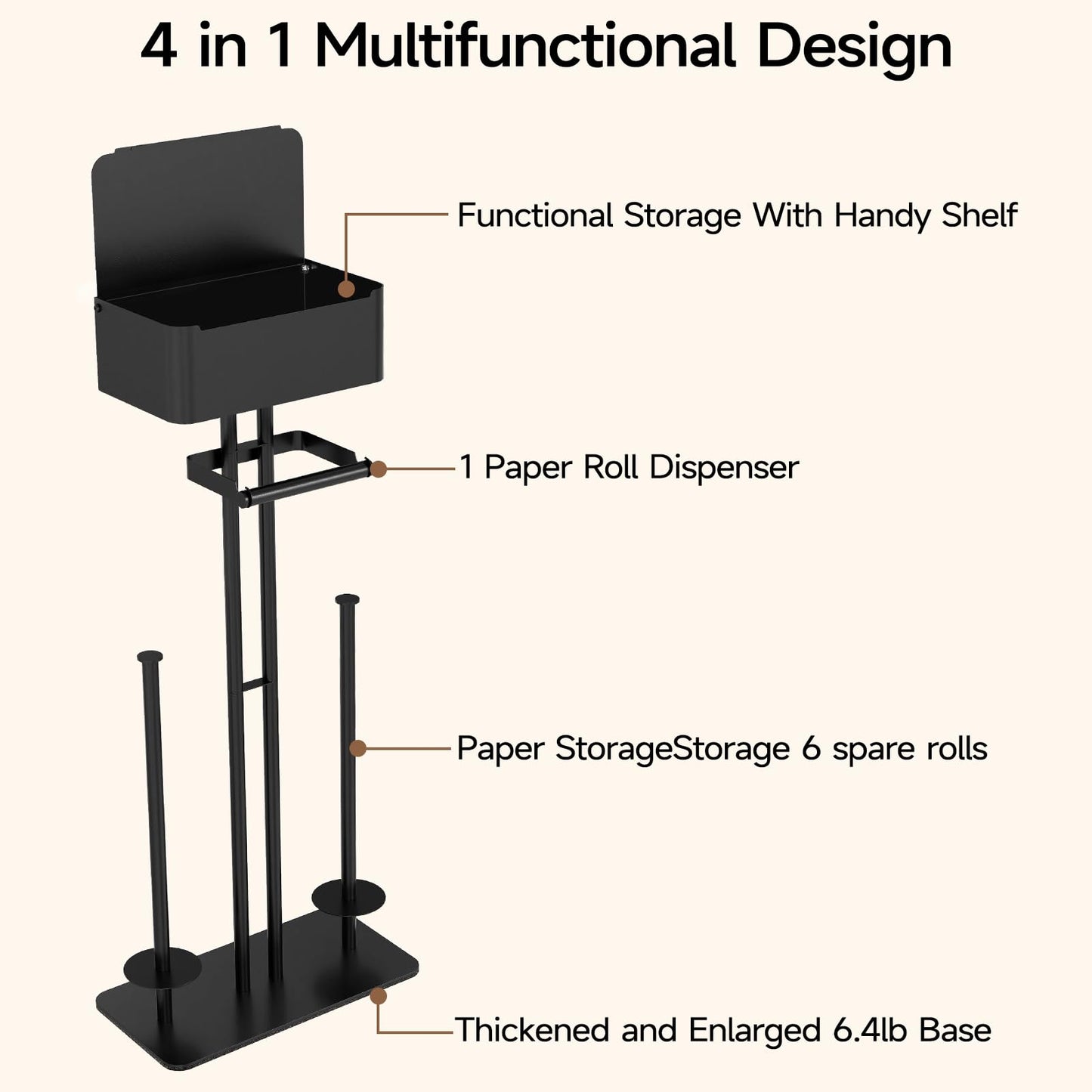 FEILERN Free Standing Toilet Paper Holder Stand
