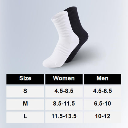 TikMox Athletic Running Socks with Arch Compression, Cotton Cushioned Crew Socks for a Secure Fit, White Black for Men & Women(3-6 pairs)