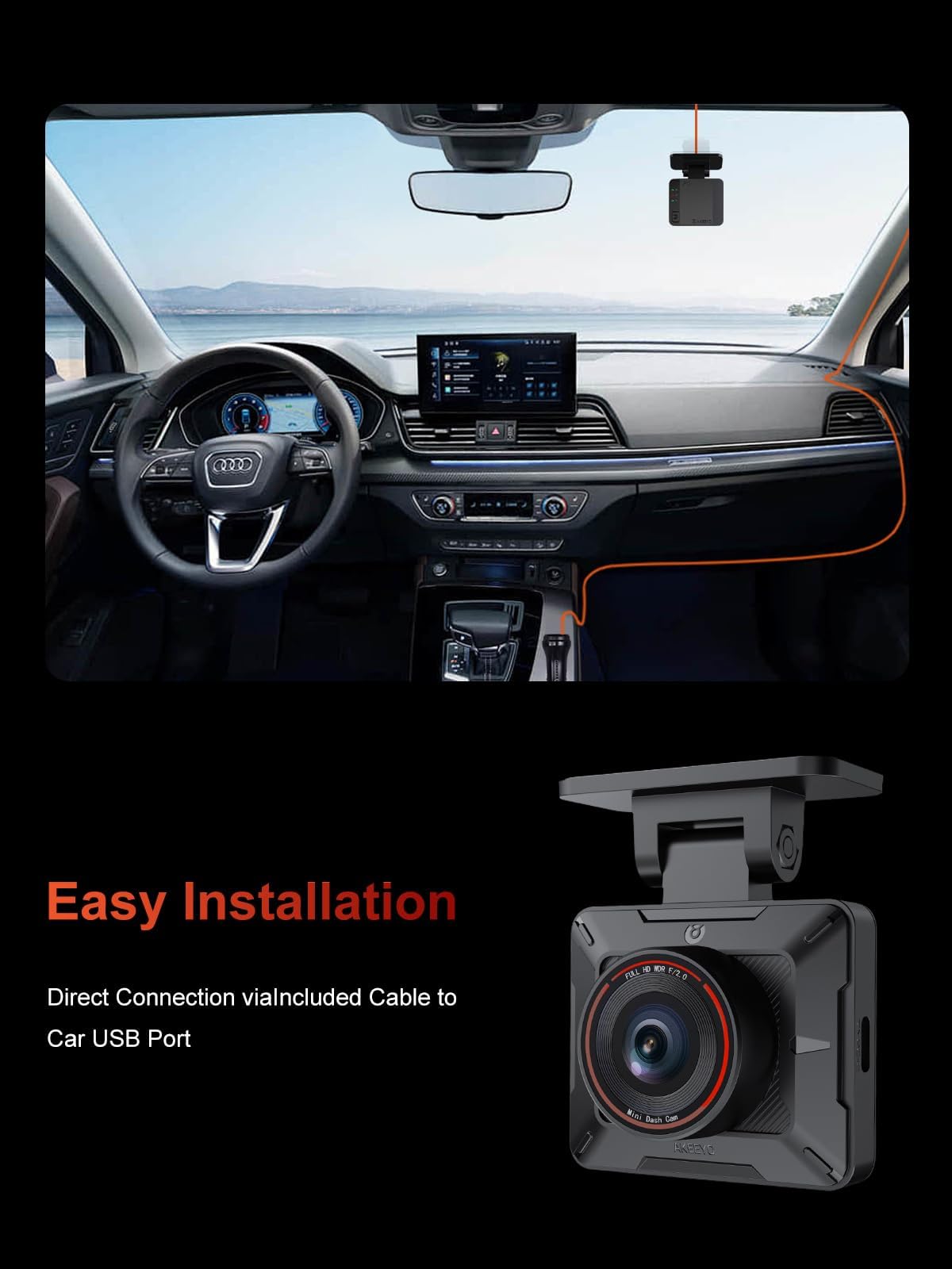 1080P WiFi Dash Cam with Night Vision