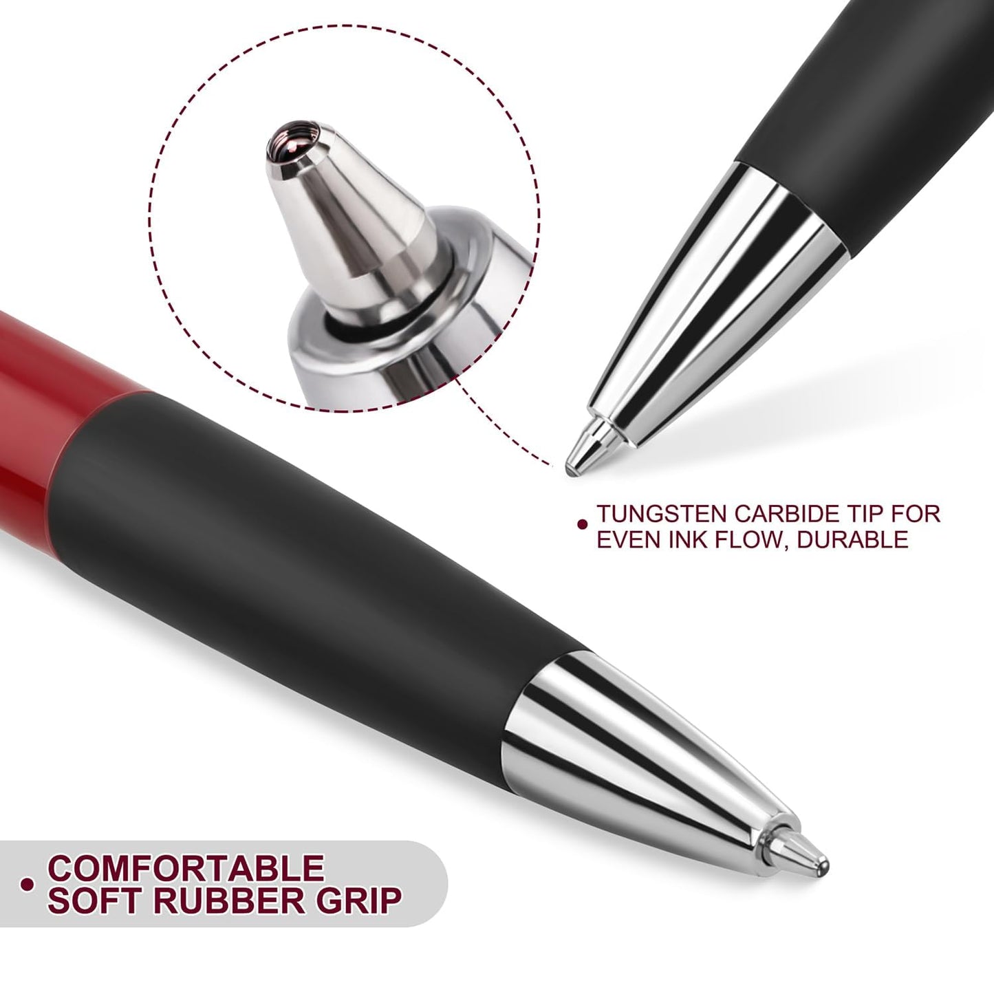 Sikao Bulk Ballpoint Pens, Black Ink, 60 Pack