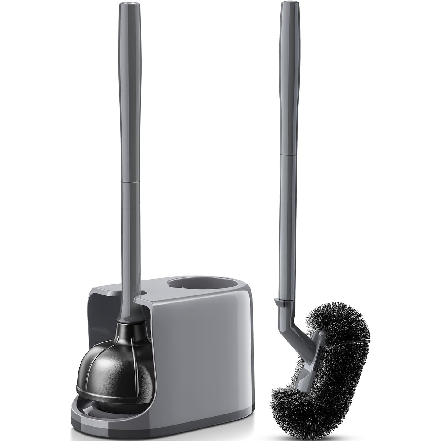 HAMITOR Toilet Plunger and Brush Set with Holder