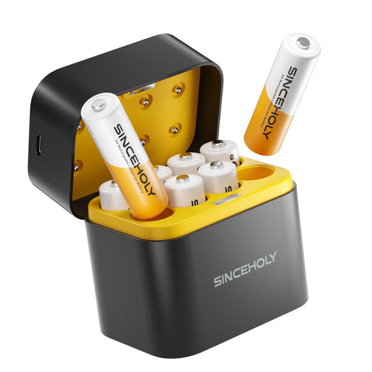 8 Pack SINCEHOLY Rechargeable AA Lithium Batteries With Charger