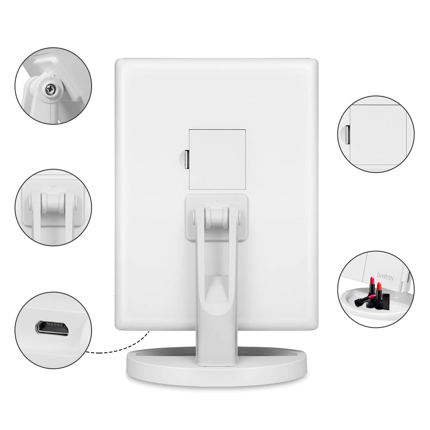 Tri-Fold LED Vanity Mirror with Touch Screen