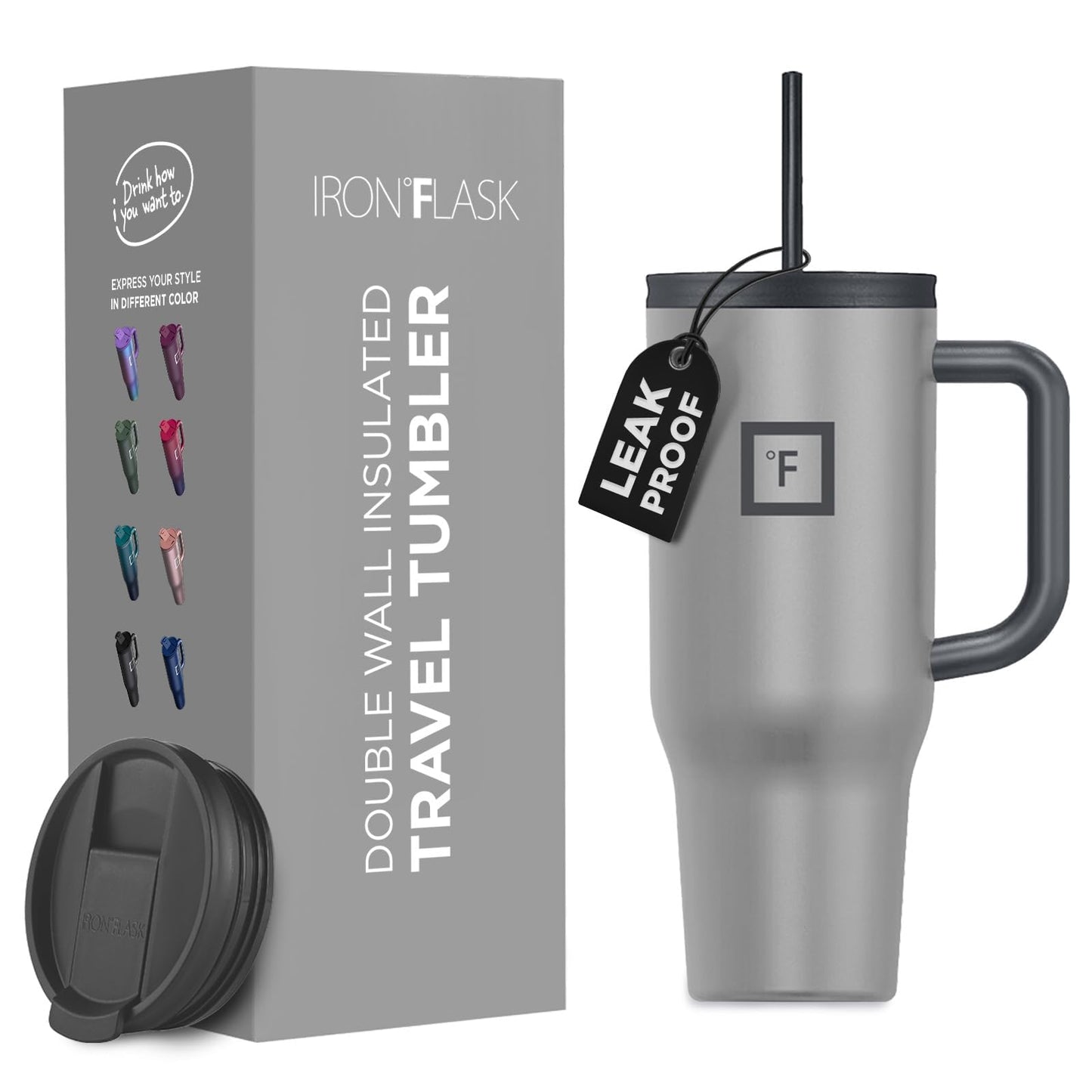 IRON °FLASK Insulated Travel Mug with Straw