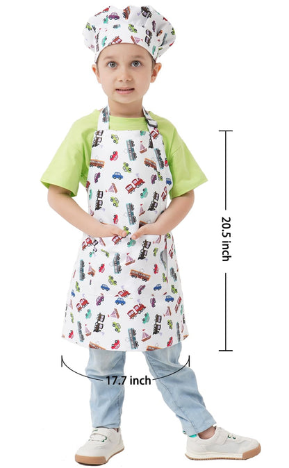 Kids Apron and Chef Hat Set for Cooking
