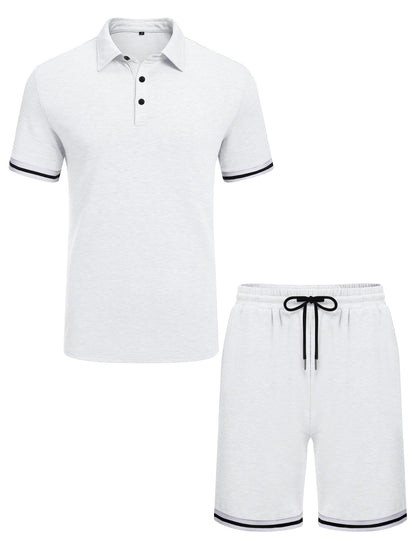 LecGee Men's Polo Shirt and Shorts Set