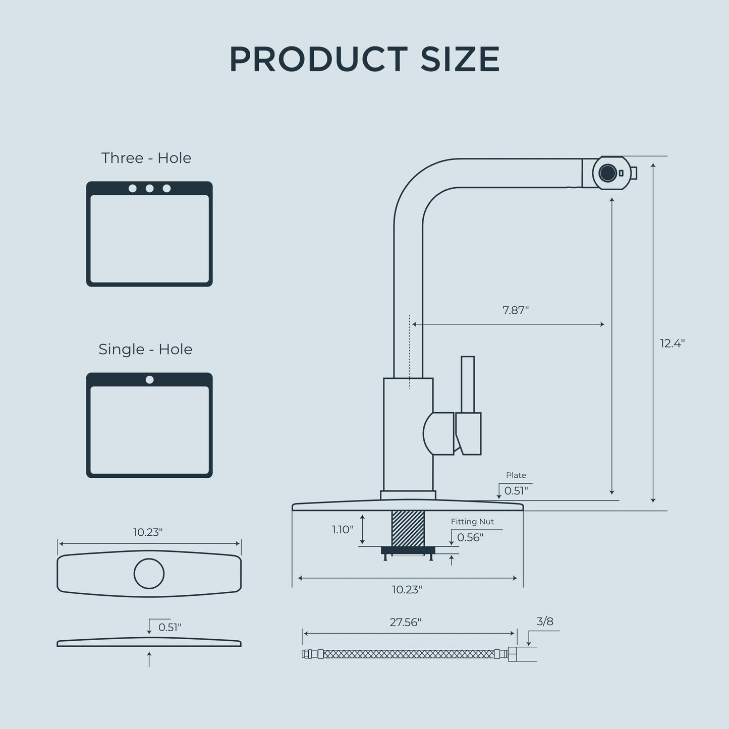 FORIOUS Brushed Nickel Kitchen Faucet with Sprayer