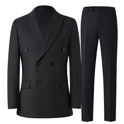 GHNXCY Men’s 2-Piece Double Breasted Tuxedo Suit