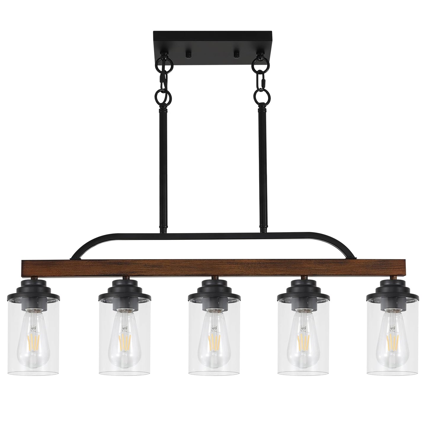 KEESFU 5-Light Farmhouse Pendant Light Fixture