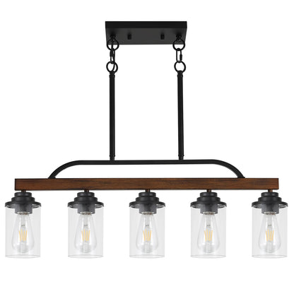 KEESFU 5-Light Farmhouse Pendant Light Fixture