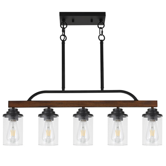 KEESFU 5-Light Farmhouse Pendant Light Fixture