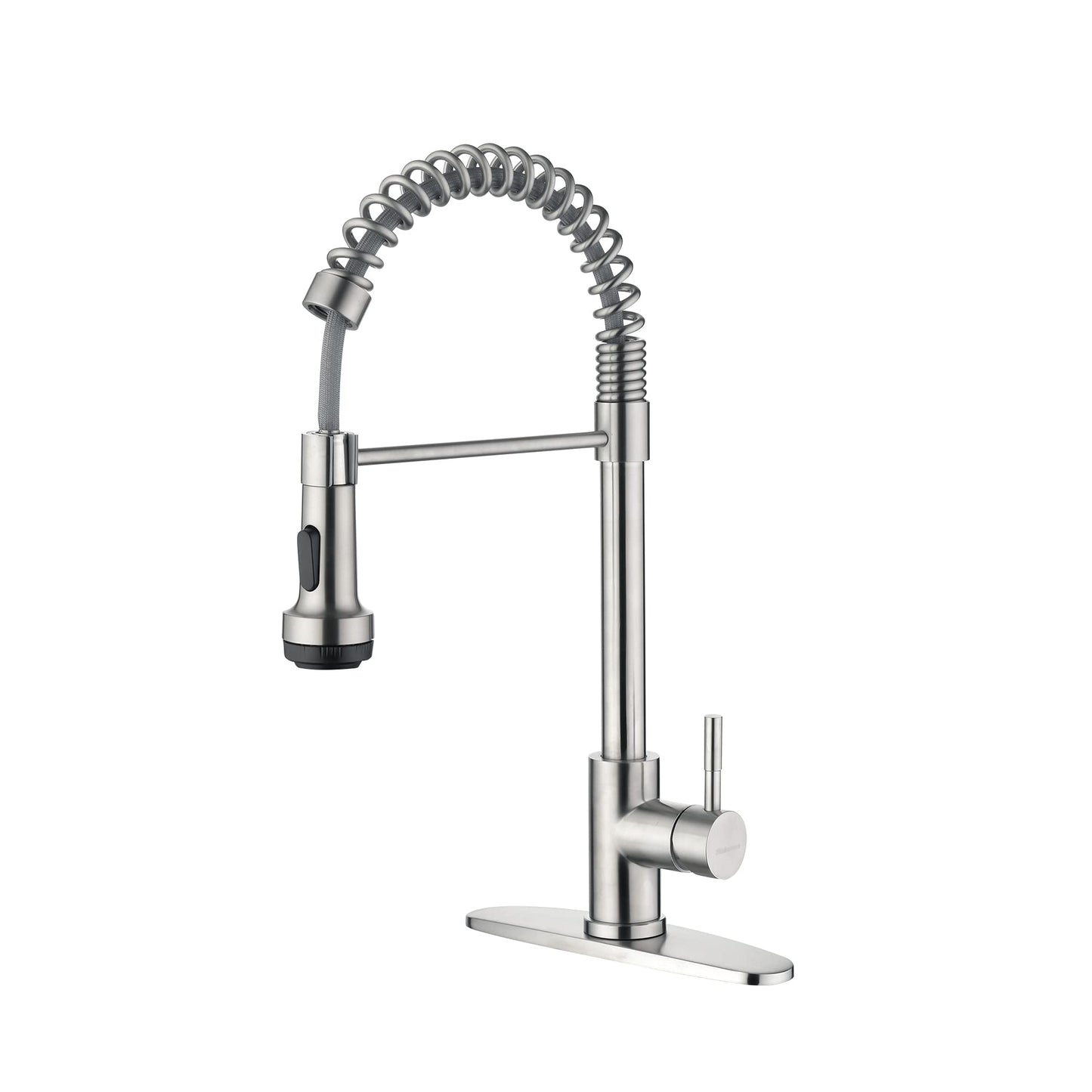 Rainovo Kitchen Faucet Brushed Nickel with 4 Mode Pull Down Sprayer, Kitchen Spring Faucet Stainless Steel with Duo-aquablade Function, Single Handle faucets High Arc Modern with Pull Out Sprayer