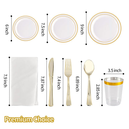 200 Pcs Party Plates Set for Wedding