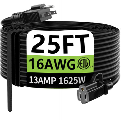 25 ft Heavy Duty Waterproof Extension Cord