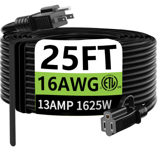 25 ft Heavy Duty Waterproof Extension Cord