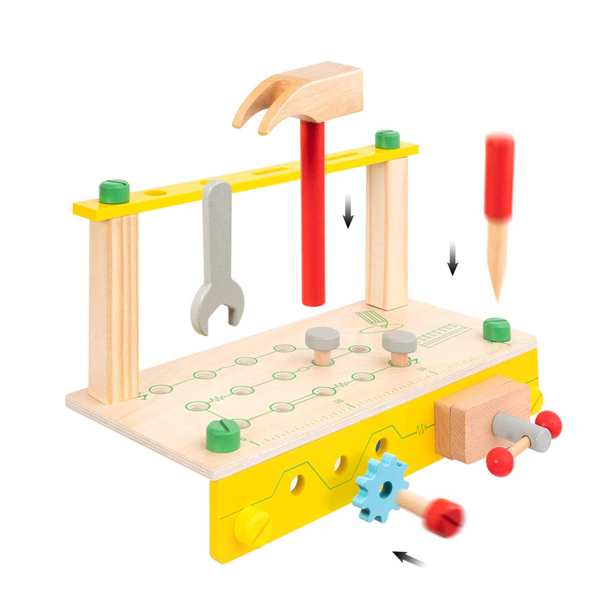 ROBUD Wooden Tool Stand Set for Kids