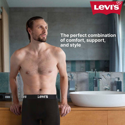 Levi's Mens Underwear Microfiber Boxer Brief for Men Ultra Soft 3 Pack Black